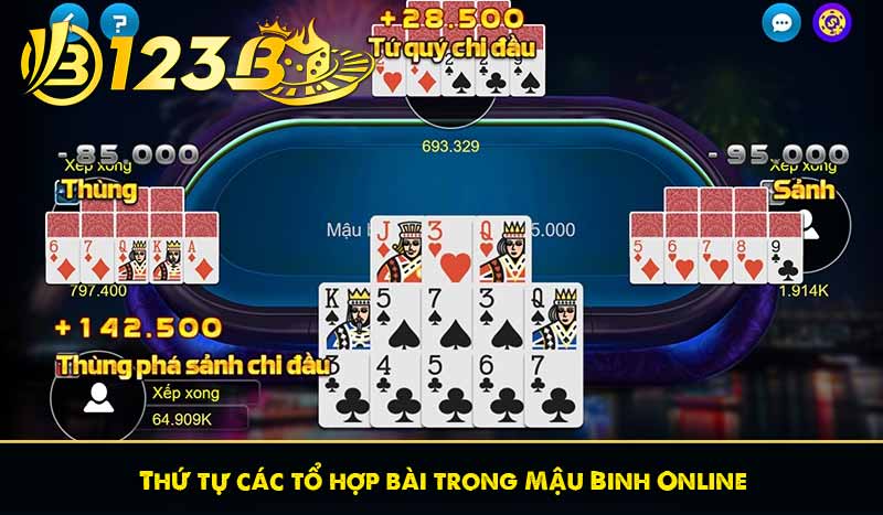 Mậu binh Online - Trò chơi đỉnh cao khuấy động giới bạc thủ 7 Thứ tự các tổ hợp bài trong Mậu Binh Online